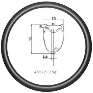 Superlight 700c V Brake Road Bike Asymmetry Clincher Tubeless Carbon Fiber Rim - Picture 1 of 11