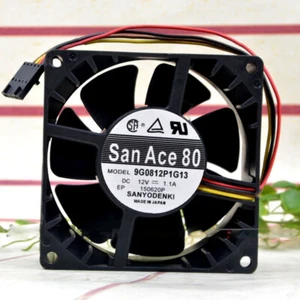 SANYO 9G0812P1G13 12V 1.1A 8038 8CM 4 Wire Ball Industrial Cooling Fan - Picture 1 of 5