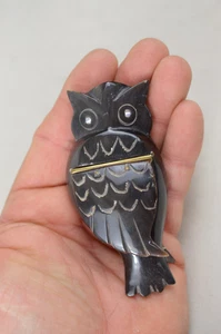 LATA TAPA MUY EXCEPCIONAL - BÚHO - HECHA A MANO DE CUERNO - Imagen 1 de 5