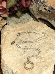 38. 925 Sterling Anna Beck gelbe Punkte Scheibe Plättchen Anhänger Halskette 4,1 g, 16"+2" - Bild 1 von 15