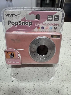 NEW - Vivitar Popsnap Digital Camera 1080 HD 44MP 16X Zoom Pink - Free ShipN!