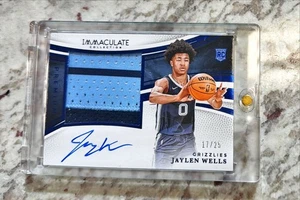2024-2025 PANINI INMACULADO AUTO RPA PARCHE NOVATO JAYLEN WELLS 17/25 *6647 - Imagen 1 de 1