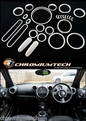 2013-2016 Facelift Mini R60 Countryman Satin Chrom Interieur Zifferblatt Armaturenbrett Verkleidung Kit - Bild 1 von 4