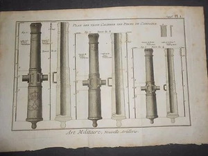 1790 GRAVUR DIDEROT/LAMARCK KUNST MILITAIRE NOUVELLE ARTILLERIE PL. 1 Artillerie - Bild 1 von 3