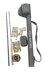 Wild Water Standard Fliegenfischen Set 5/6wt Rute | 9ft | 4-teilig & Fliegen - Bild 1 von 9