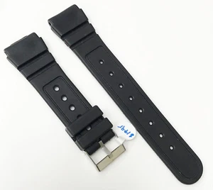 Reloj de plástico genérico se ajusta a 22 mm correa de tono negro hebilla de tono plateado correa de reloj - Imagen 1 de 6