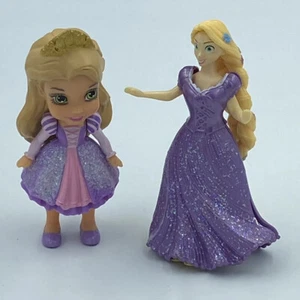 Rapunzal Puppen Figuren 2 Stück Magiclip Mini Kleinkind Disney Prinzessin lila - Bild 1 von 5