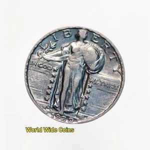 Uncirculated 1929-D Denver Mint Silver Standing Liberty Quarter - Picture 1 of 2