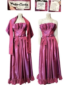 Vntg 70s/80s Victor Costa Gown with wrap - Picture 1 of 9