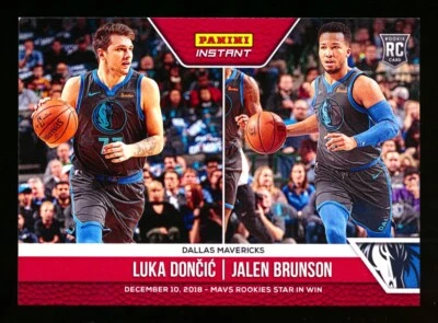 2018-19 PANINI INSTANT LUKA DONCIC JALEN BRUNSON RC MAVS ROOKIE ULTRA SSP/84!! - Image 1 of 2