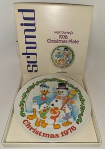 Schmid Donald Duck Walt Disney 1976 Christmas Plate With Original Box - Picture 1 of 12