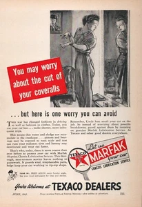 Texaco Marfak Print Ad 1943 Marfak 40-Point Chassis Lubrication Service - Picture 1 of 1