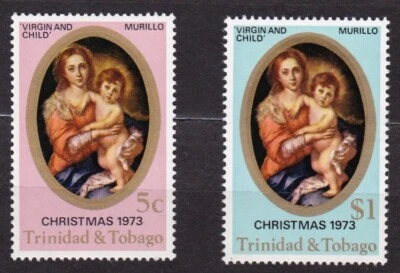 JUEGO TRINIDAD & TOBAGO #241-242, 242a MNH VIRGEN Y NIÑO de MURILLO & S/S Foto 1 de 2
