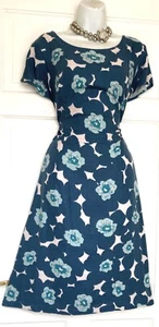 LILY & ME LINEN VISCOSE BLEND FLORAL PRINT PARTY DRESS SIZE 16 new with tags - Picture 1 of 6
