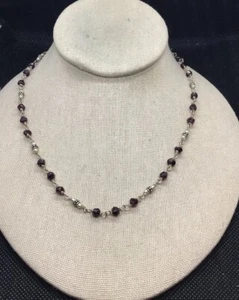 Silpada Sterling Silver 925 Amethyst Beaded Necklace 18" Y790 - Picture 1 of 4