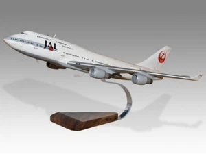 Modelo de exhibición artesanal de madera maciza de caoba Boeing 747-400 Japan Airlines JAL - Imagen 1 de 12