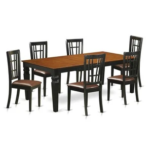 7 PC Dining room set with a Table and 6 Kitchen Chairs in Black... - Picture 1 of 4