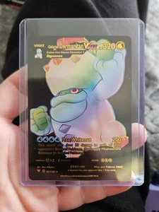 Galarian Darmanitan Vmax Rainbow Black Foil Fan Art Vinyl Collector Pokemon Card - Picture 1 of 4