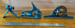 PEC 7112 12" COMBINATION SQUARE SET 4 Piece Made in the USA - Picture 1 of 20