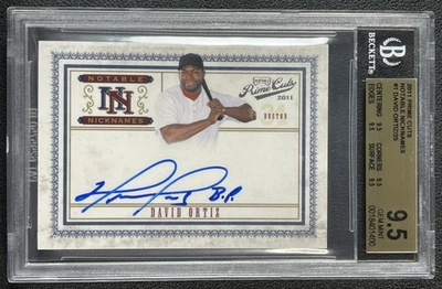 DAVID ORTIZ BGS 9.5 2011 PANINI CORTES PRIME #1 APODOS NOTABLES B.P. AUTO 02/25 Foto 1 de 2