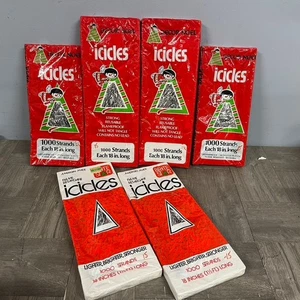 6 Packs - NOS Metal Foil Icicles Tinsel Christmas Tree New Vintage Retro Decor - Picture 1 of 5
