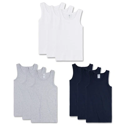 Sanetta Jungen Unterhemd 3er Pack - Shirt ohne Arme, Tank Top, Basic, Organic...
