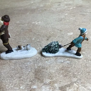 Hawthorne Village Accessories- "All Tied Up" & “boy Pulling Tree “ - Picture 1 of 5