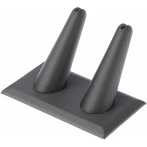 Expositor de anillos de cuero sintético gris Plymor, 2 en base rectangular, 3,625"x2,125"x2,25" - Imagen 1 de 2
