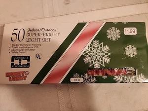 Vintage Hobby Lobby Miniatura Luci di Natale Interno Esterno 50 Rosso - Foto 1 di 2
