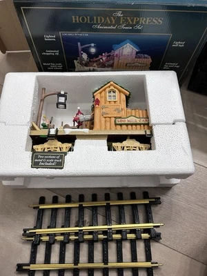 New Bright Holiday Express Animated Train Set Log Mill Wood Car 384, 385, 387 - Image 1 of 4