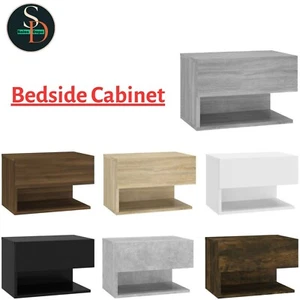Wall Bedside Cabinet Floating Nightstand Hanging Cabinet Engineered Wood vidaXL - Picture 1 of 36