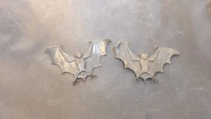 Lot of 2 Small Rubber Bats 2" x 4" Wide Black Halloween Decor - Picture 1 of 2