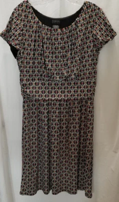 VESTIDO VAINA GEORGE ELÁSTICO NEGRO, BLANCO, NARANJA Y ROJO TALLA (12-14) #3081 Foto 1 de 4