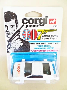 CORGI JUNIORS 60 'JAMES BOND OO7 LOTUS ESPRIT' 1:64. SPY WHO LOVED ME. CARDED. - Picture 1 of 6