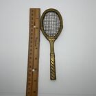 Vintage Brass Tennis Racket Paper Weight 2 1/4” X 7”