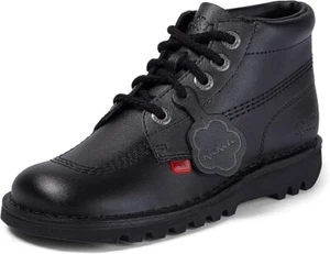 Kickers Women's Kick Hi W Core Black Leather Boots - Picture 1 of 5