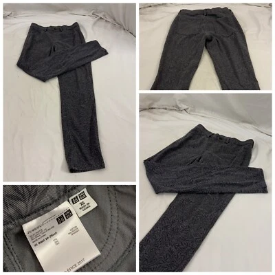 Pantalones elásticos Uni Qlo XS para mujer gris floral algodón poli elástico como nuevos YGI U1-114 Foto 1 de 4