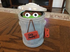 Used Vintage 1988 Sesame Street Walking Oscar the Grouch Wind Up Toy By illco