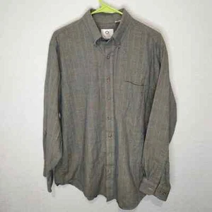 Camisa de vestir Viyella para hombre grande manga larga con botones gris verdoso - Imagen 1 de 9