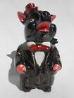 Vintage Relco Hand Decorated Japan Ceramic Redware Piggy Bank Tuxedo Pig