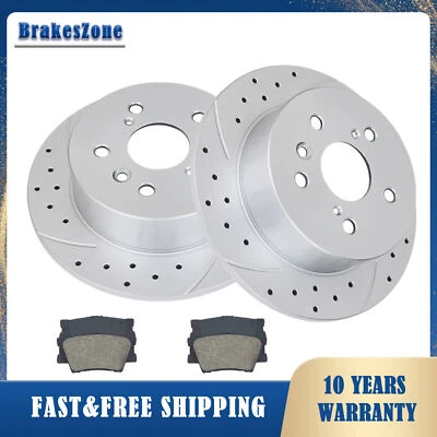 REAR Brake Rotors and Pads fit for Lexus ES300H ES350 2013-2018 Slotted Drilled - Изображение 1 из 4