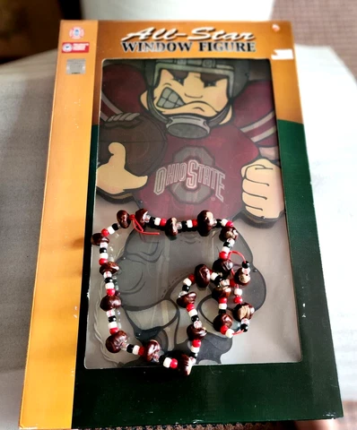 Ohio State Football Mascot Brutus Light Up Window Display  & Buckeye Necklace Cover