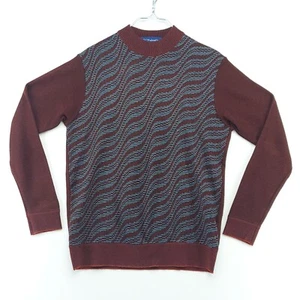 Men's 42" Chest Vintage Valentino Sweater Wool/Cashmere Wine/Black "Size 120" - Picture 1 of 17