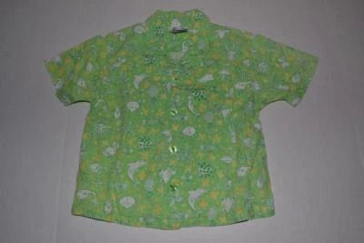 LILLY PULIZTER GREEN SEA ANIMALS POCKET SHIRT YOUTH GIRLS SIZE 7 - Image 1 of 4
