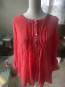 Motherhood Maternity Women's Large Coral button down top.  - Picture 1 of 8