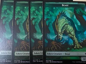 Beast Token x4 MTG Magic the Gathering 4/4 Card Commander 2020 Playset Bird - Picture 1 of 3