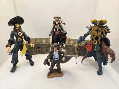 Lote de figuras de acción Disney Piratas del Caribe: Jack Sparrow, Davy Jones Leer Foto 1 de 4