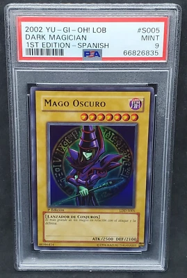 Yugioh PSA 9 MINT Dark Magician LDD-S005 Spanish LOB 1st Edition Ultra Rare - Image 1 of 2