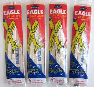 (4) EAGLE F-15 Balsa wood Air Plane glider GUILLOWS Jet model kit #26 toy New