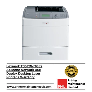 Impresora láser dúplex USB de escritorio Lexmark T652DN T652 A4 mono red + garantía - Imagen 1 de 1
